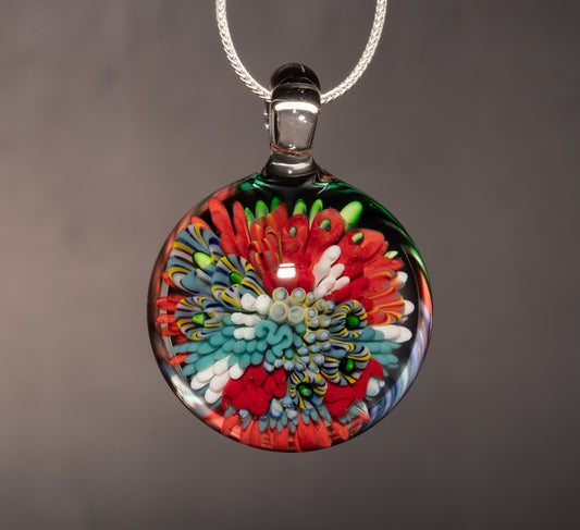 Coral Reef Glass Pendant Necklace | Ocean Inspired Jewelry | Handmade Beach Gift for Her