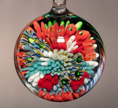 Coral Reef Glass Pendant Necklace | Ocean Inspired Jewelry | Handmade Beach Gift for Her