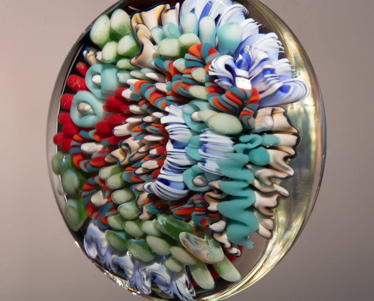 Vibrant Coral Reef Glass Pendant | Ocean Jewelry Necklace | Sea Creature Inspired