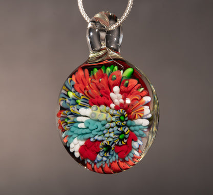 Coral Reef Glass Pendant Necklace | Ocean Inspired Jewelry | Handmade Beach Gift for Her