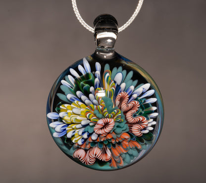 Handblown Coral Reef Glass Pendant | Ocean Jewelry Necklace | Beach Inspired Sea Life Art