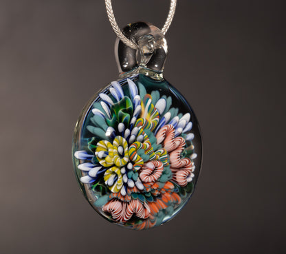 Handblown Coral Reef Glass Pendant | Ocean Jewelry Necklace | Beach Inspired Sea Life Art