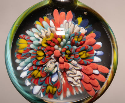 Colorful Coral Reef Glass Pendant | Ocean Necklace Jewelry | Sea Life Art Piece