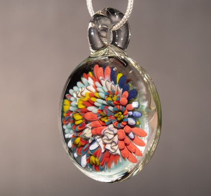 Colorful Coral Reef Glass Pendant | Ocean Necklace Jewelry | Sea Life Art Piece