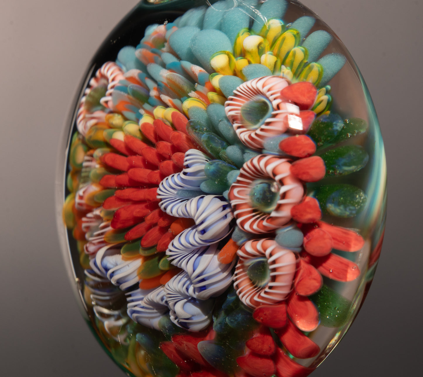 High End Coral Reef Glass Pendant | Ocean Art Necklace | Handmade Glass Jewelry