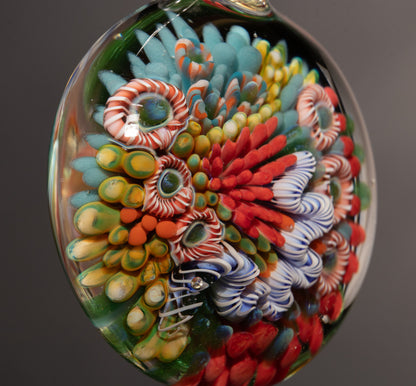 High End Coral Reef Glass Pendant | Ocean Art Necklace | Handmade Glass Jewelry
