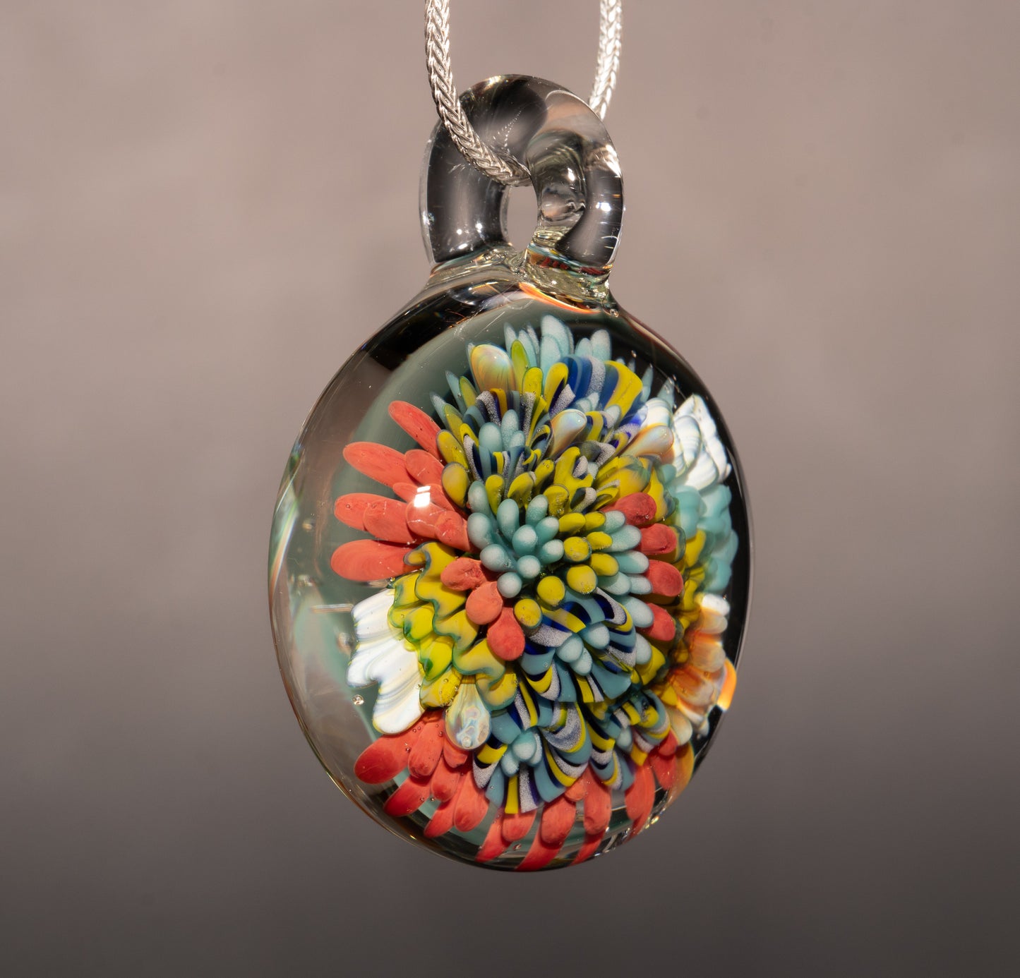 Unique Coral Reef Glass Necklace | Handblown Ocean Pendant | Artistic Jewelry
