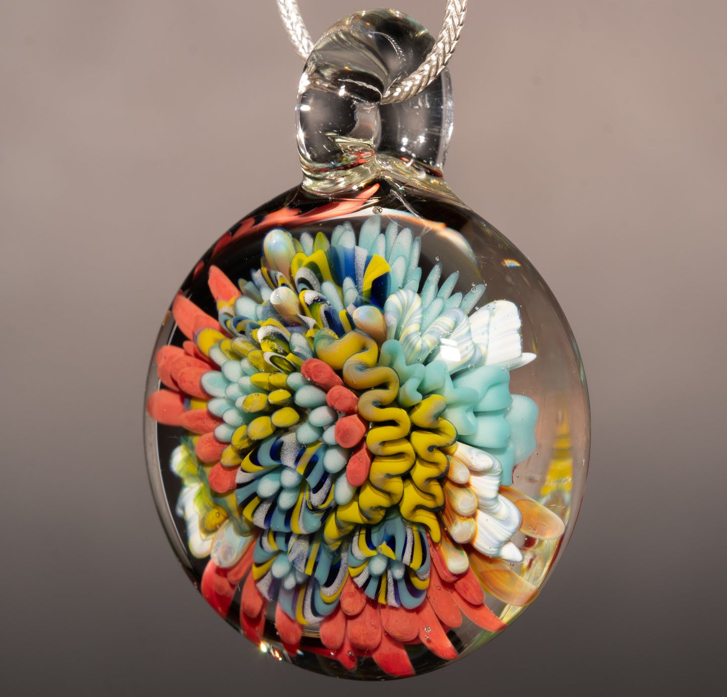 Unique Coral Reef Glass Necklace | Handblown Ocean Pendant | Artistic Jewelry