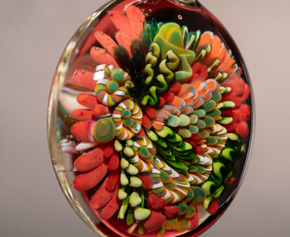 Sea Life Coral Reef Glass Necklace | Ocean Pendant Jewelry | Underwater Theme