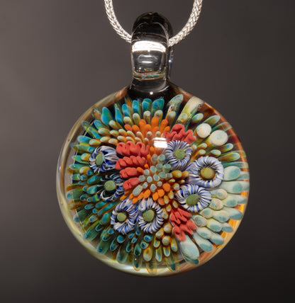 Beachy Coral Reef Glass Necklace | Ocean Jewelry Pendant | Summer Coastal Style