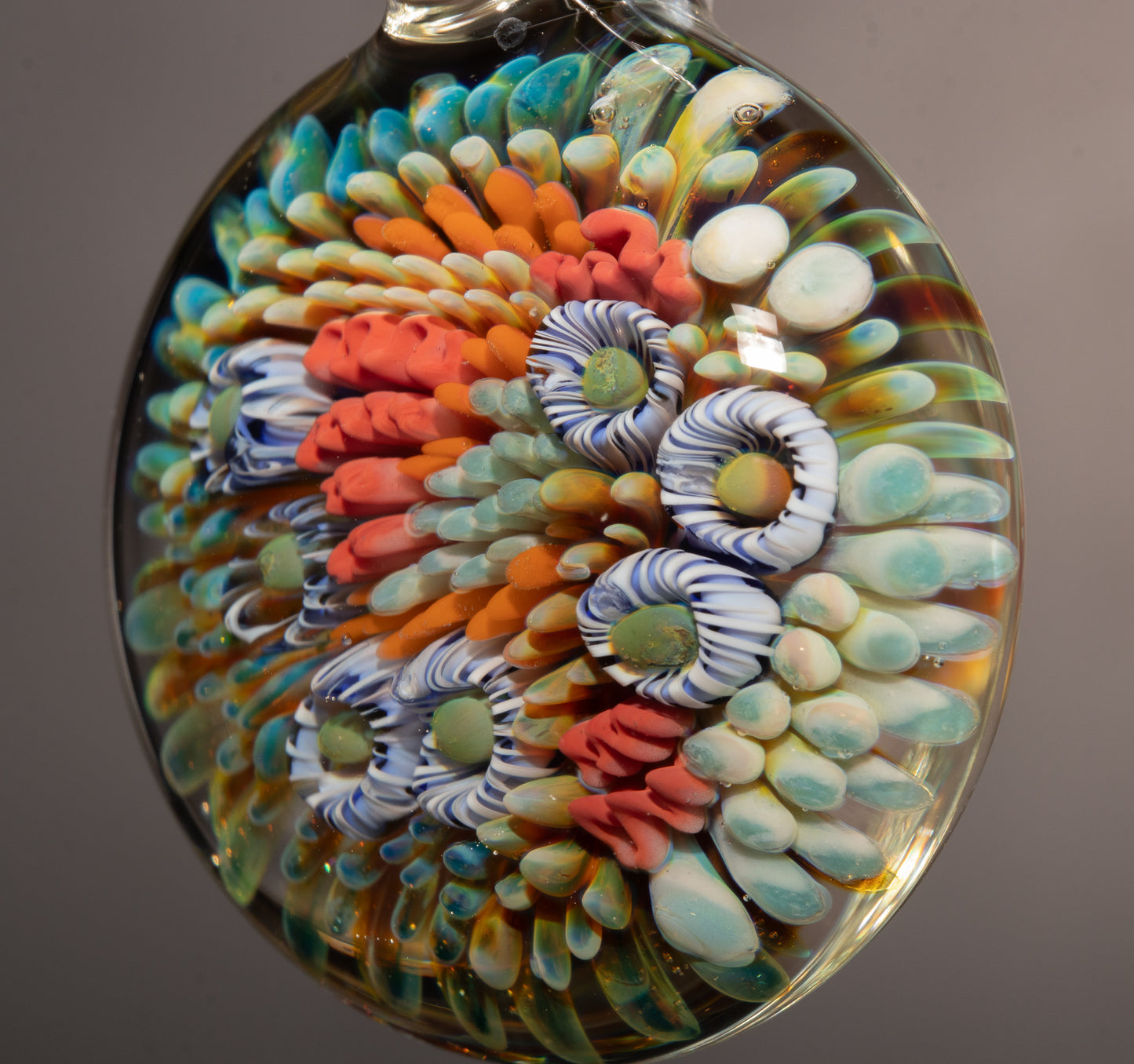 Beachy Coral Reef Glass Necklace | Ocean Jewelry Pendant | Summer Coastal Style