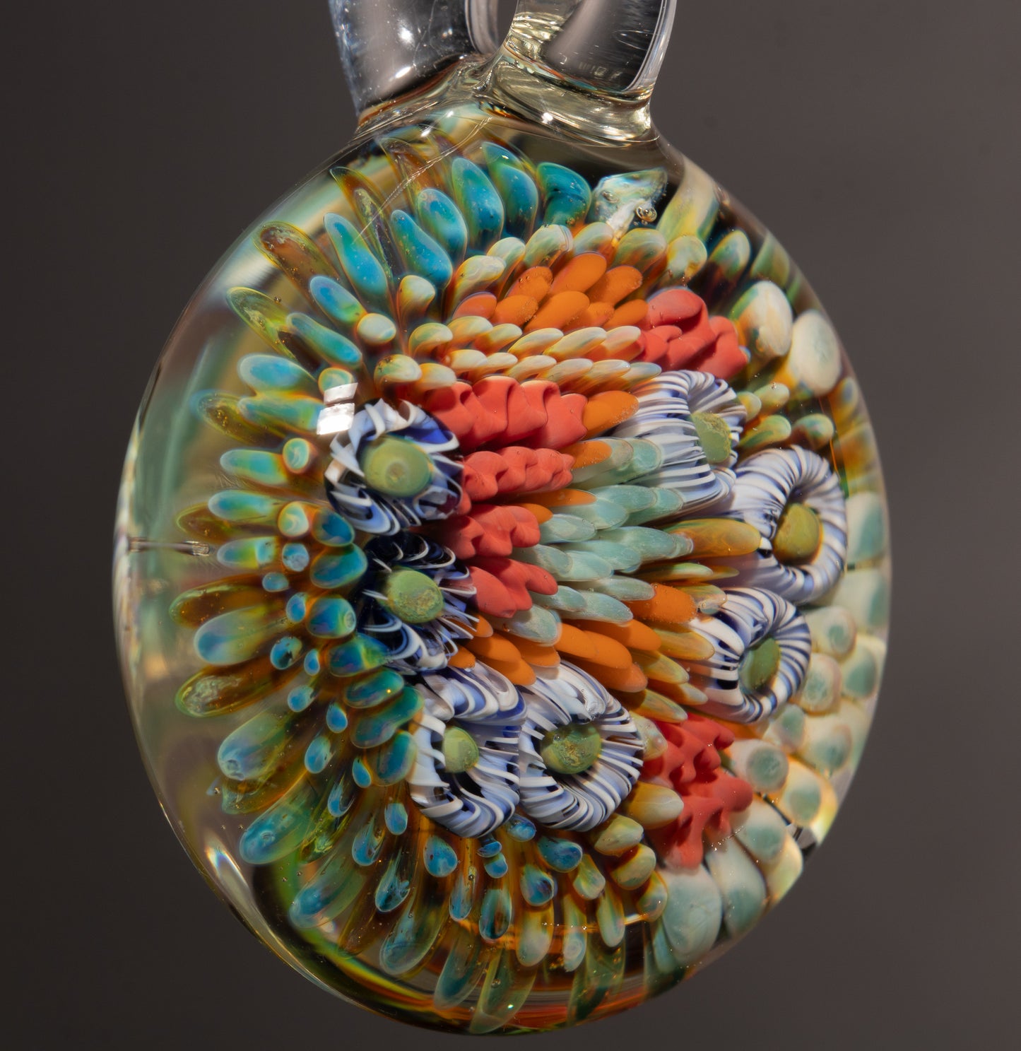 Beachy Coral Reef Glass Necklace | Ocean Jewelry Pendant | Summer Coastal Style