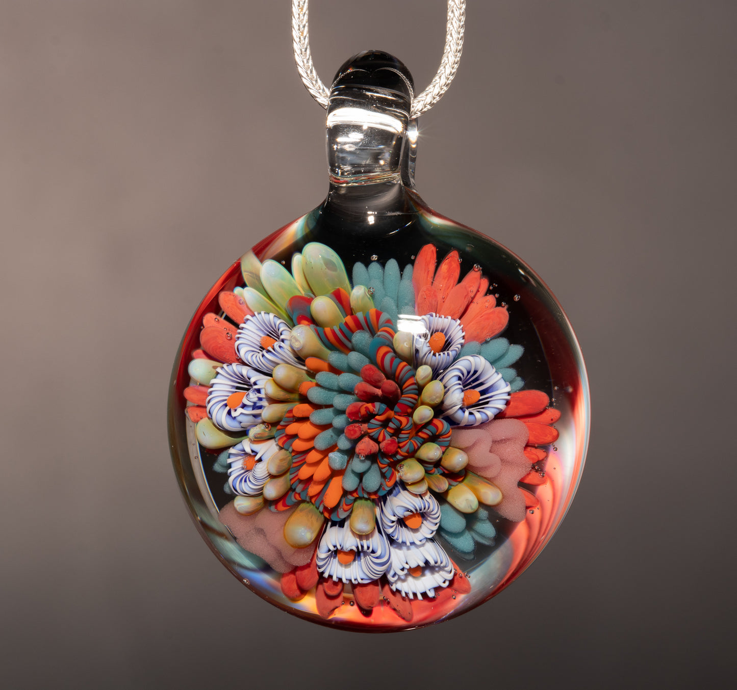 Nautical Coral Reef Glass Pendant | Coastal Necklace Jewelry | Ocean Lover Gift