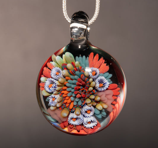 Nautical Coral Reef Glass Pendant | Coastal Necklace Jewelry | Ocean Lover Gift
