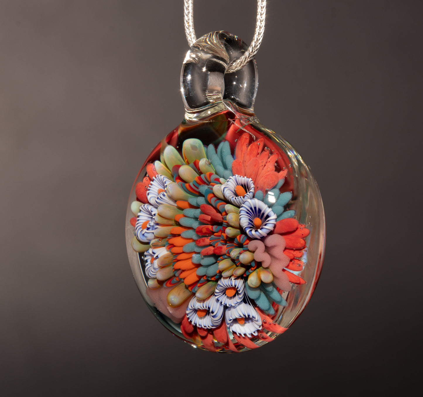 Nautical Coral Reef Glass Pendant | Coastal Necklace Jewelry | Ocean Lover Gift