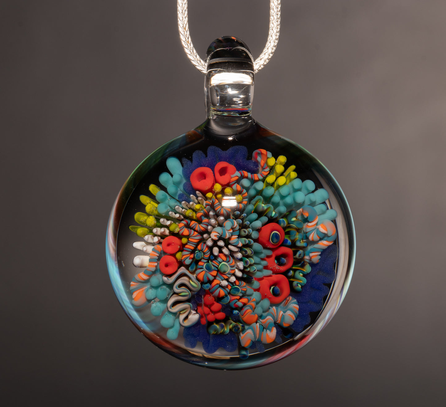 Ocean Vibes Glass Coral Pendant | Beach Necklace Jewelry | Sea Life Inspired