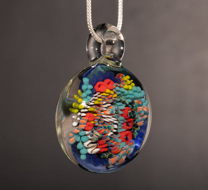 Ocean Vibes Glass Coral Pendant | Beach Necklace Jewelry | Sea Life Inspired
