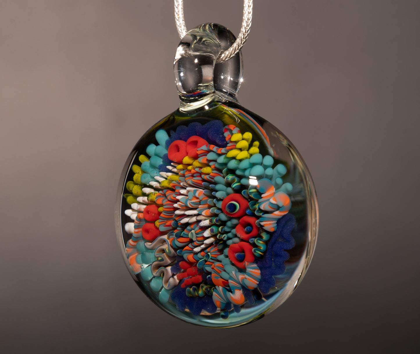Ocean Vibes Glass Coral Pendant | Beach Necklace Jewelry | Sea Life Inspired
