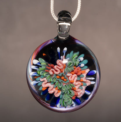 Coastal Coral Reef Glass Necklace | Ocean Inspired Pendant | Beachy Jewelry Style