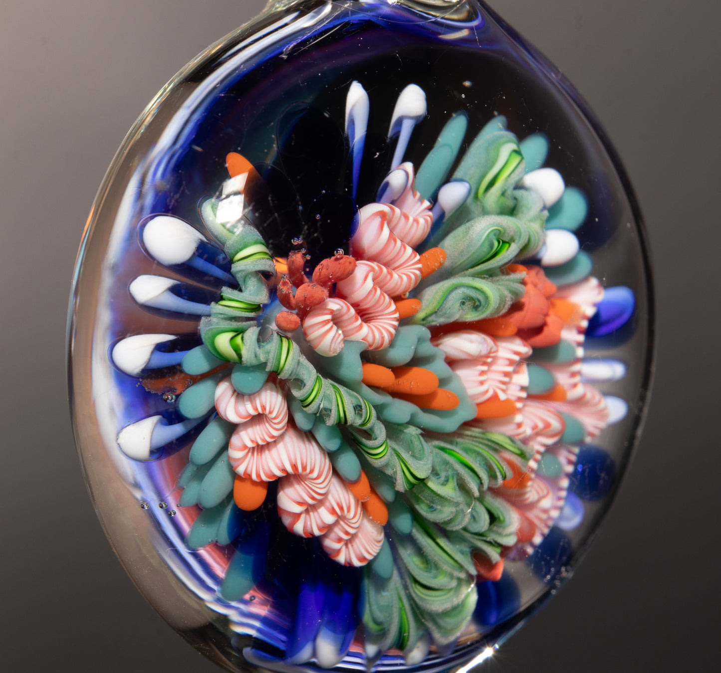 Coastal Coral Reef Glass Necklace | Ocean Inspired Pendant | Beachy Jewelry Style