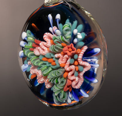 Coastal Coral Reef Glass Necklace | Ocean Inspired Pendant | Beachy Jewelry Style