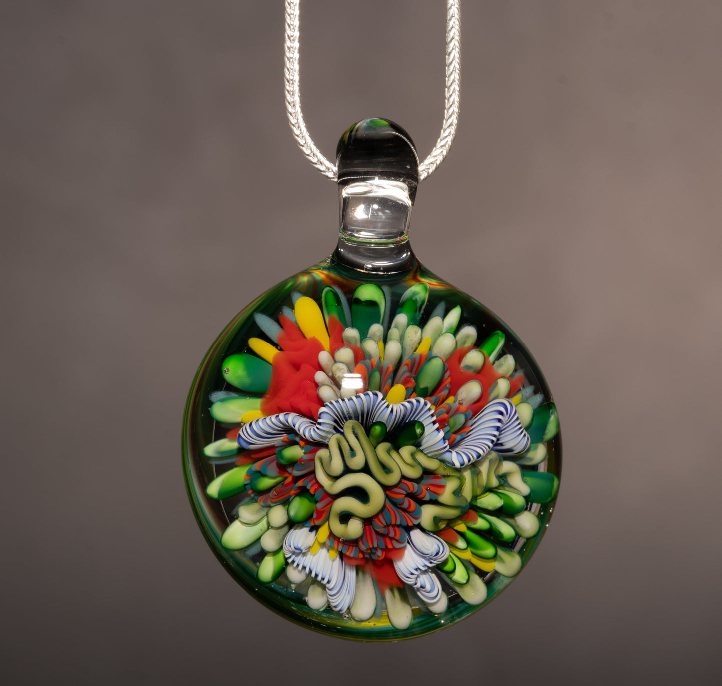 Beach Inspired Coral Reef Glass Pendant | Coastal Jewelry Necklace | Ocean Vibes