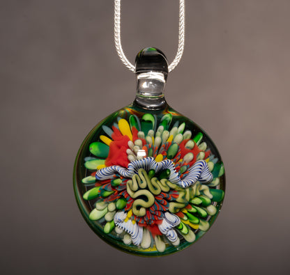 Beach Inspired Coral Reef Glass Pendant | Coastal Jewelry Necklace | Ocean Vibes