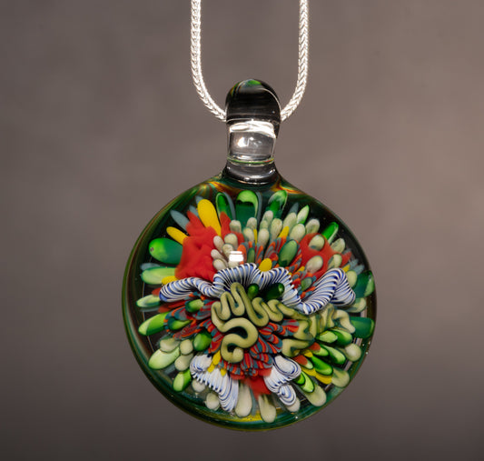 Beach Inspired Coral Reef Glass Pendant | Coastal Jewelry Necklace | Ocean Vibes
