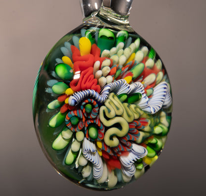 Beach Inspired Coral Reef Glass Pendant | Coastal Jewelry Necklace | Ocean Vibes