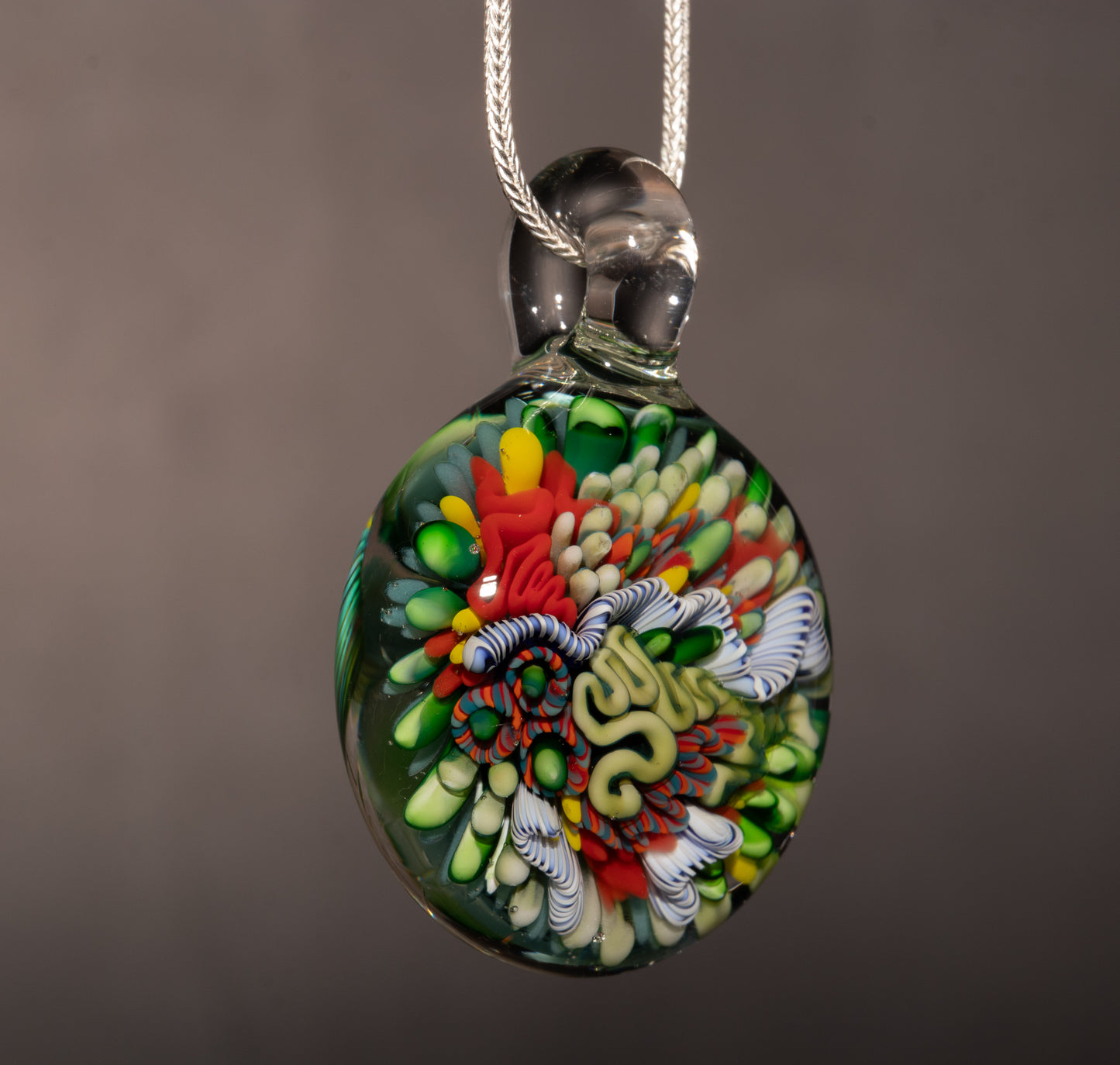 Beach Inspired Coral Reef Glass Pendant | Coastal Jewelry Necklace | Ocean Vibes
