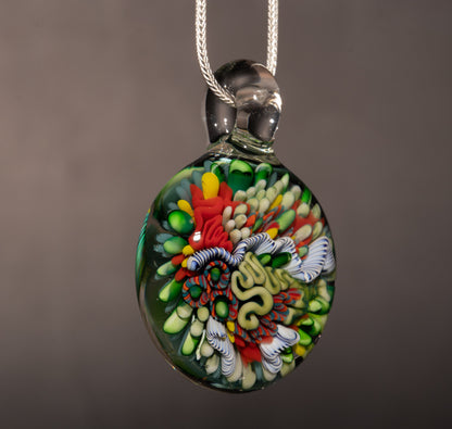 Beach Inspired Coral Reef Glass Pendant | Coastal Jewelry Necklace | Ocean Vibes