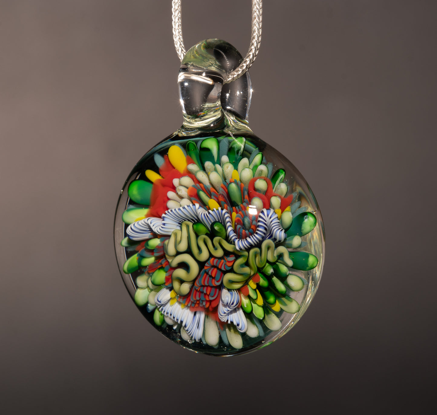 Beach Inspired Coral Reef Glass Pendant | Coastal Jewelry Necklace | Ocean Vibes