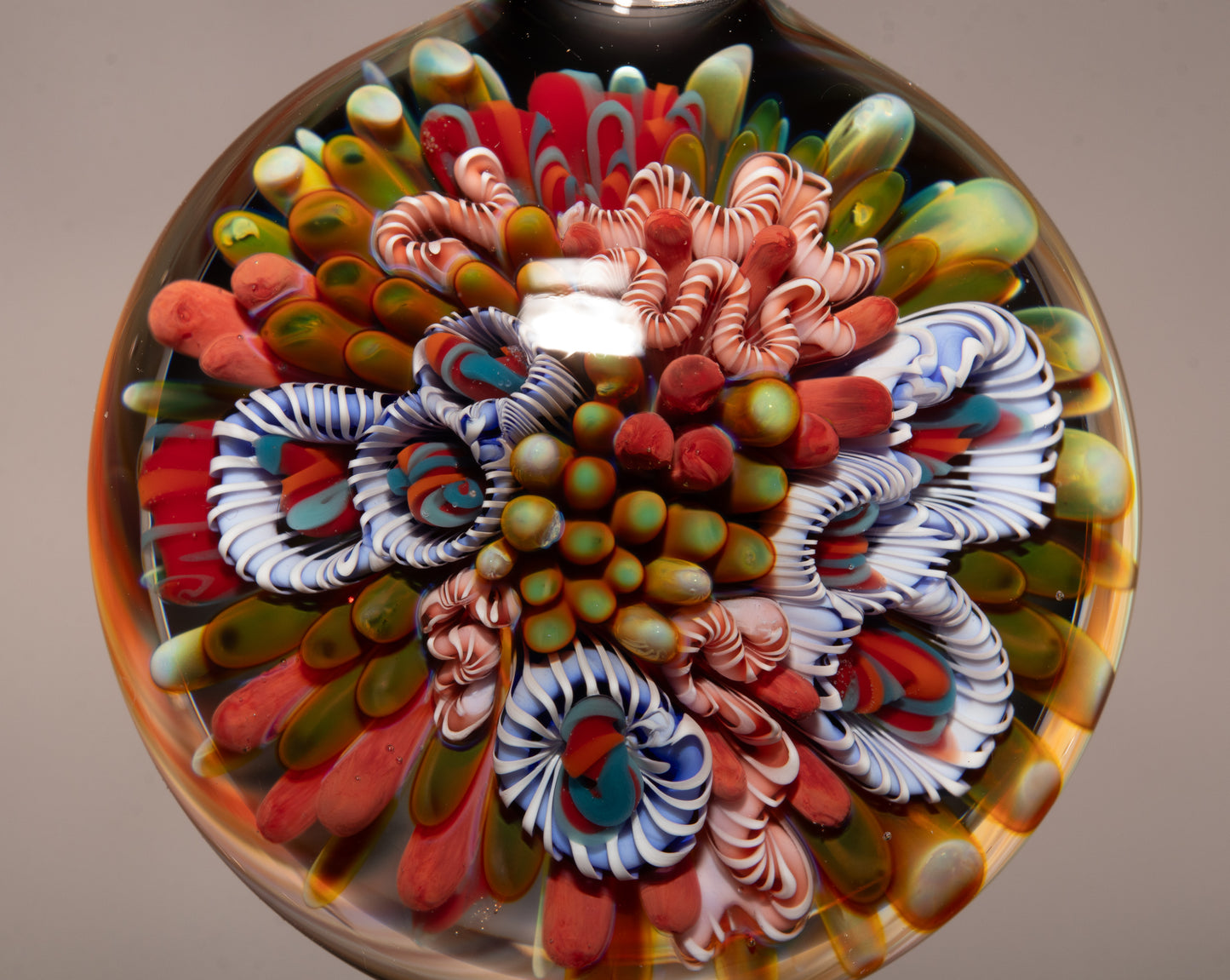 Coral Reef Necklace Glass Pendant | Gift for Girlfriend | Beach Jewelry Present
