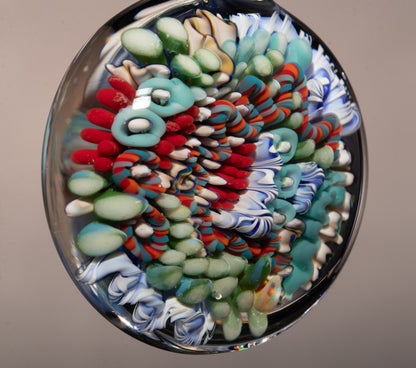 Vibrant Coral Reef Glass Pendant | Ocean Jewelry Necklace | Sea Creature Inspired