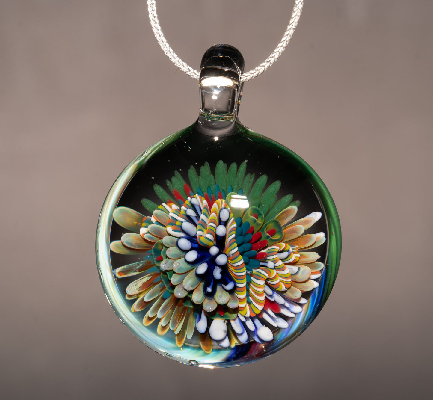 Coral Reef Glass Pendant Necklace | Gift for Her | Ocean Jewelry Birthday Gift