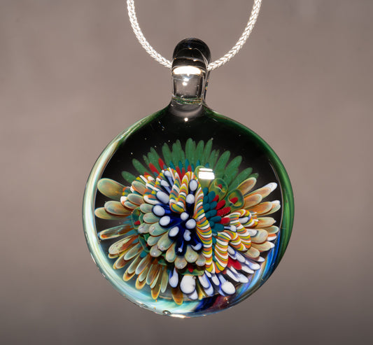 Coral Reef Glass Pendant Necklace | Gift for Her | Ocean Jewelry Birthday Gift