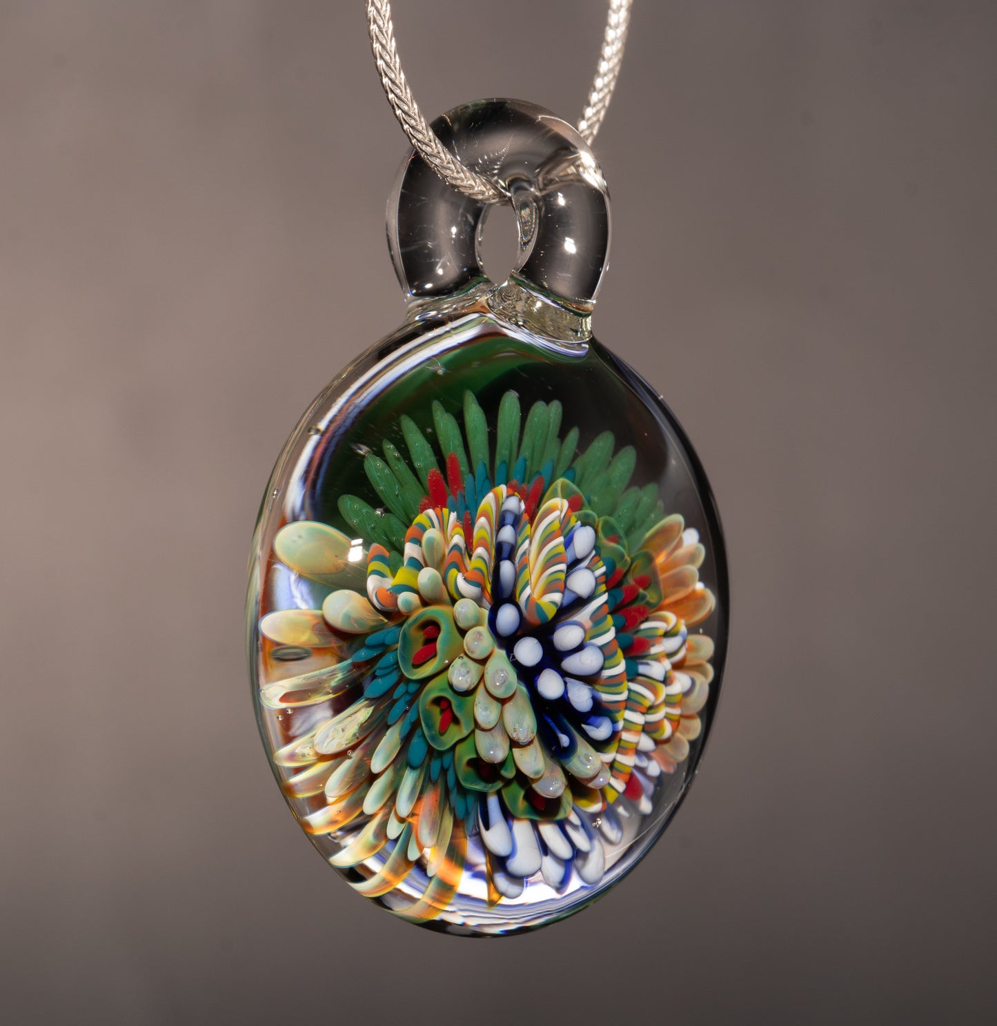 Coral Reef Glass Pendant Necklace | Gift for Her | Ocean Jewelry Birthday Gift