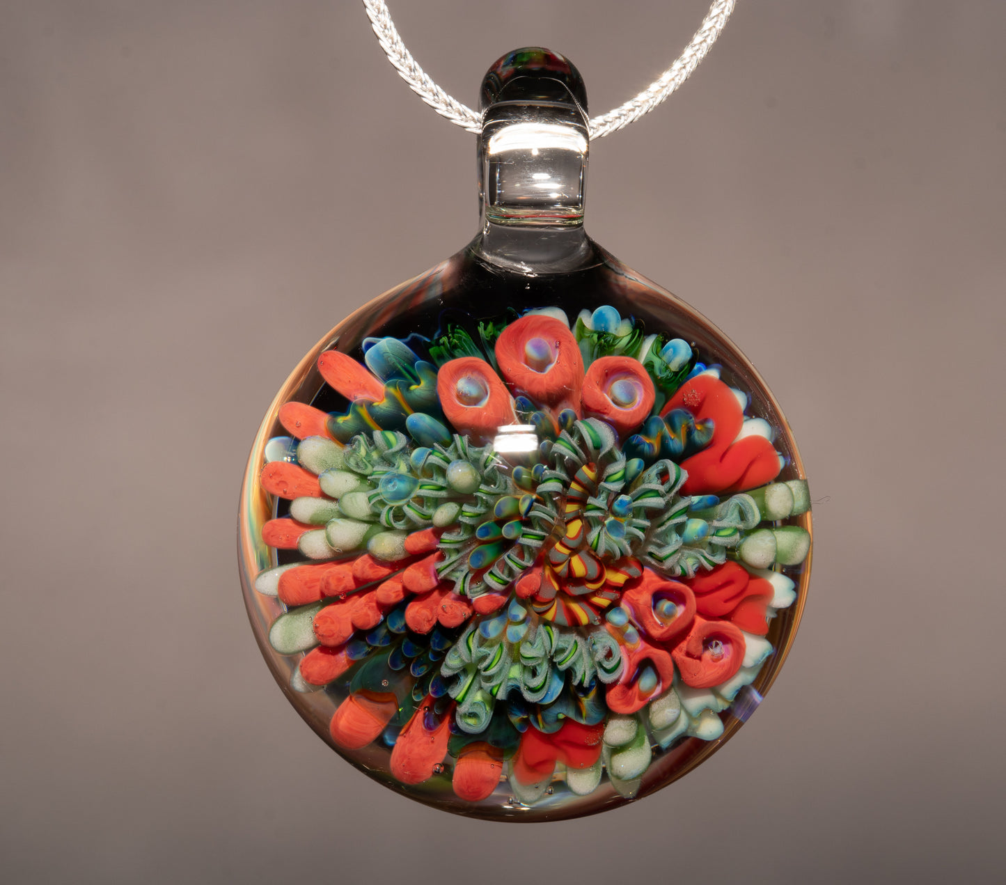 Glass Coral Reef Pendant | Ocean Necklace Jewelry | Nautical Beach Gift Idea