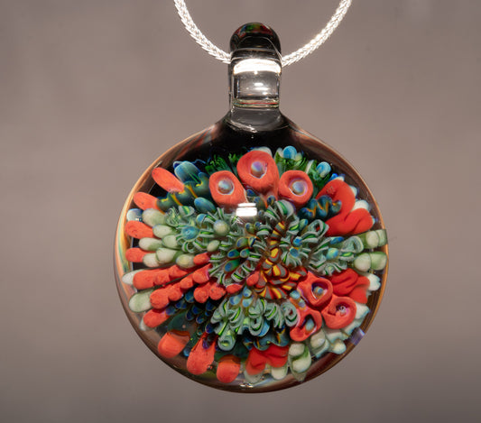 Glass Coral Reef Pendant | Ocean Necklace Jewelry | Nautical Beach Gift Idea
