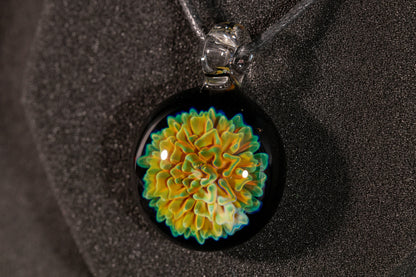 Handmade Dahlia Glass Jewelry | Glass Art Pendant Necklace | One-of-a-Kind Piece