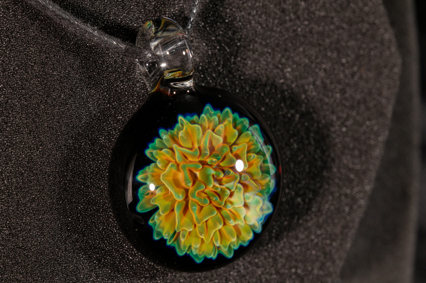 Handmade Dahlia Glass Jewelry | Glass Art Pendant Necklace | One-of-a-Kind Piece