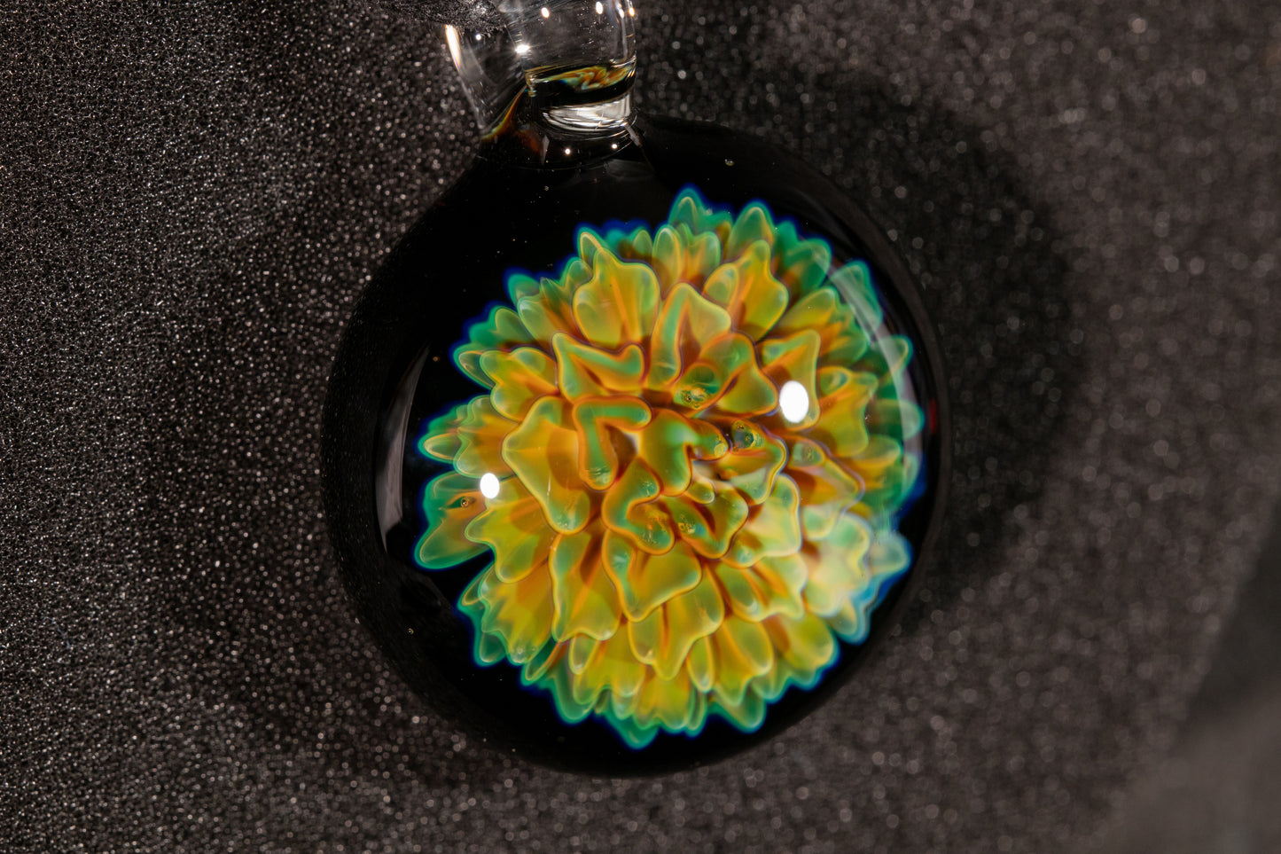 Handmade Dahlia Glass Jewelry | Glass Art Pendant Necklace | One-of-a-Kind Piece