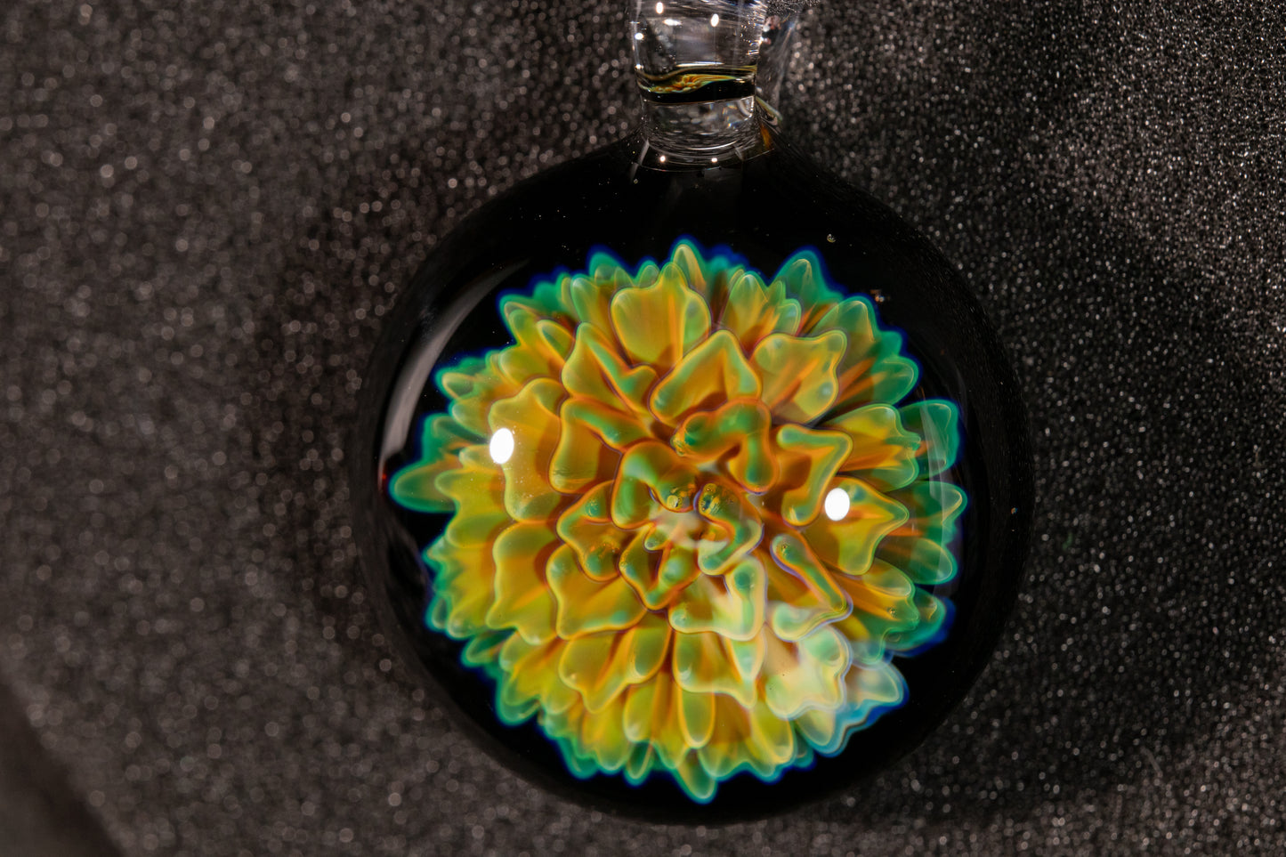 Handmade Dahlia Glass Jewelry | Glass Art Pendant Necklace | One-of-a-Kind Piece