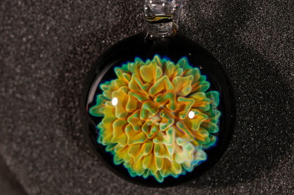 Handmade Dahlia Glass Jewelry | Glass Art Pendant Necklace | One-of-a-Kind Piece