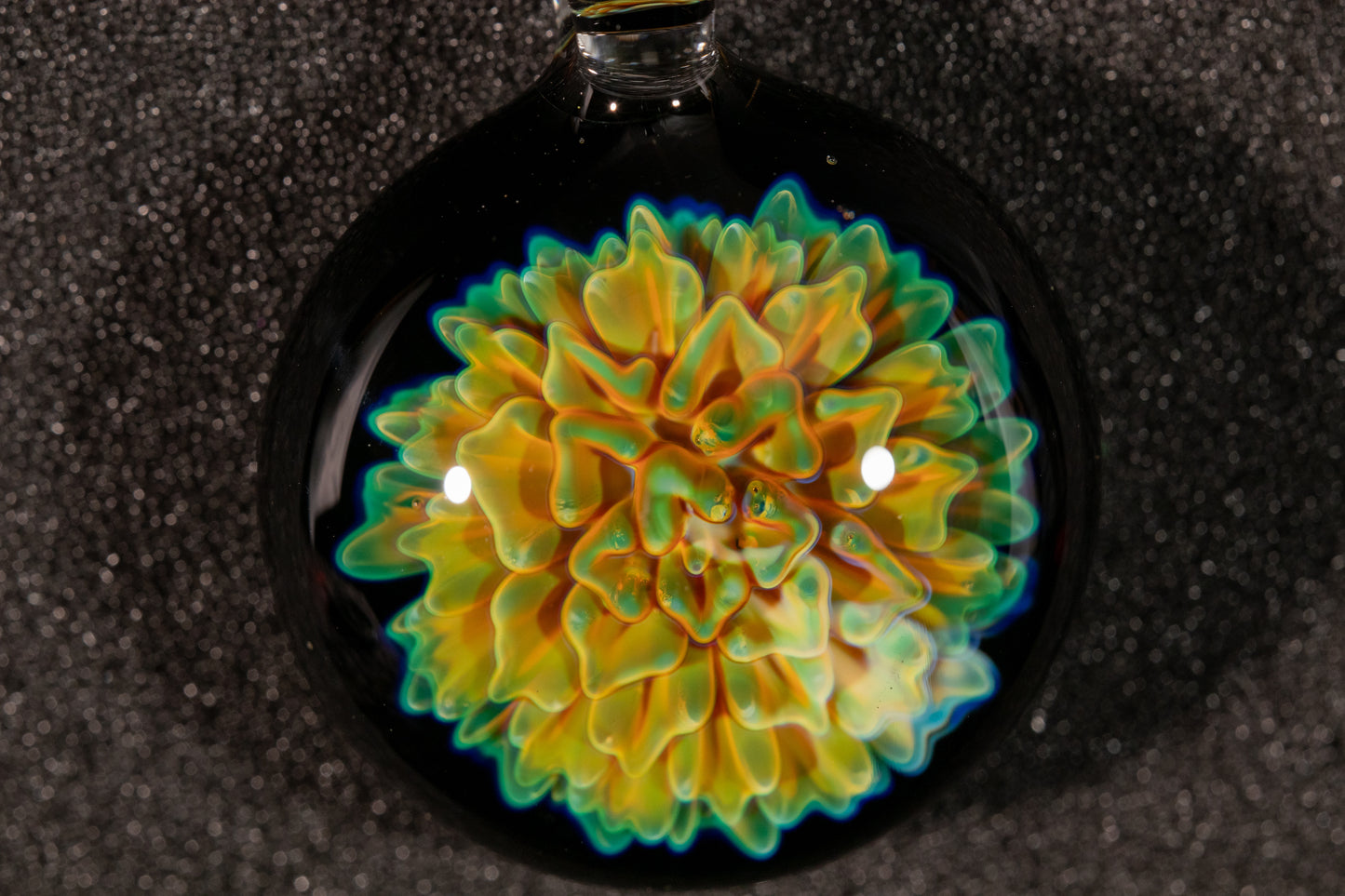 Handmade Dahlia Glass Jewelry | Glass Art Pendant Necklace | One-of-a-Kind Piece