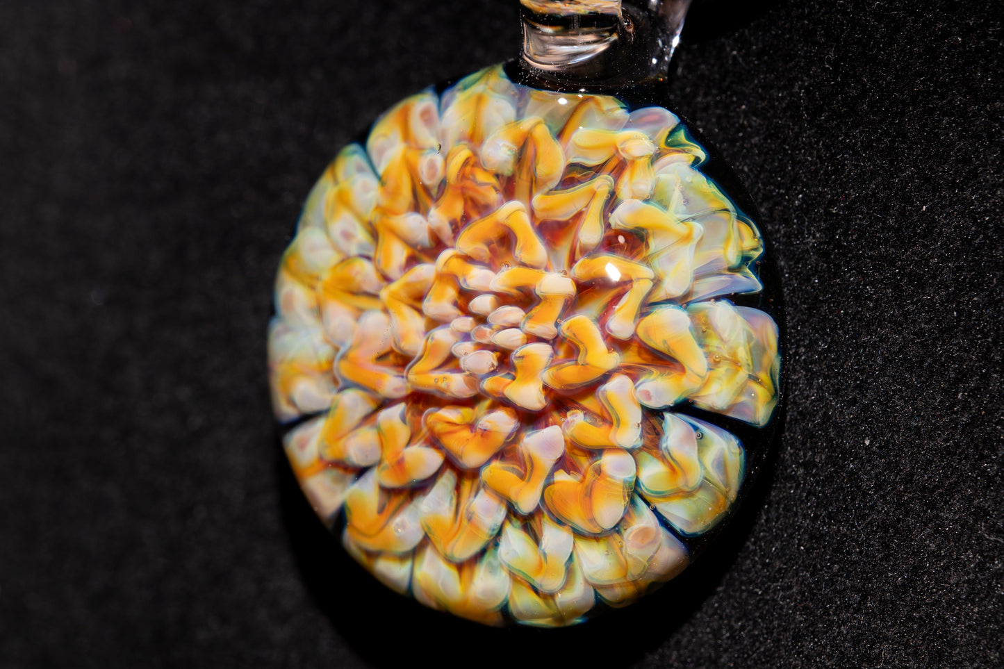 Dahlia Flower Glass Pendant Handmade Necklace Artisan Jewelry Collector Art Gift