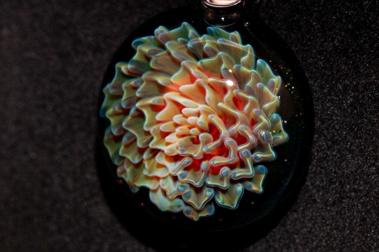 Dahlia Flower Glass Pendant Handmade Necklace Artisan Jewelry Collector Art Gift