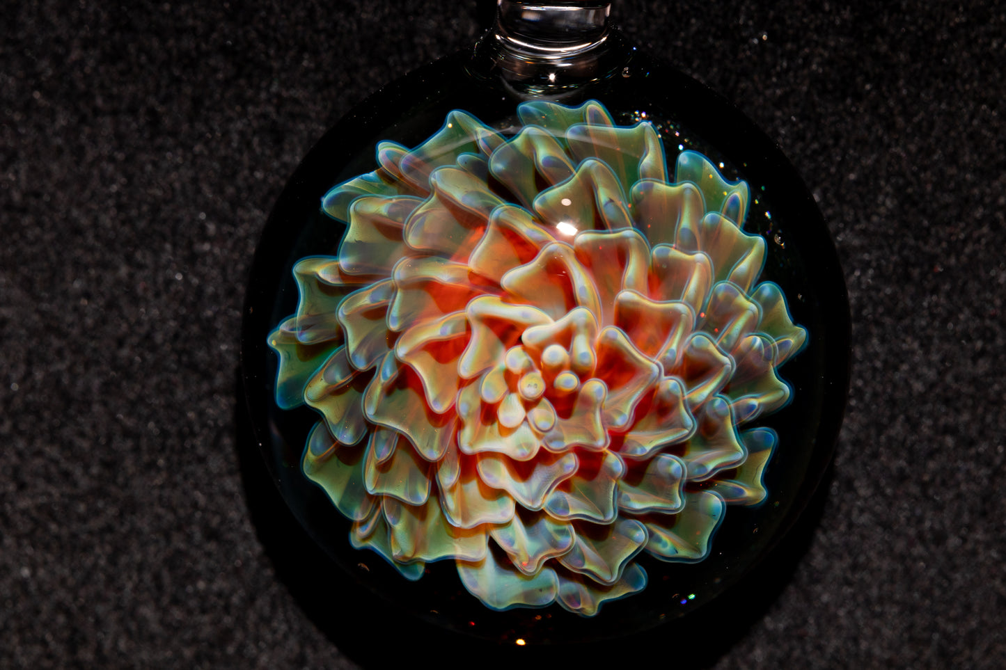 Dahlia Flower Glass Pendant Handmade Necklace Artisan Jewelry Collector Art Gift