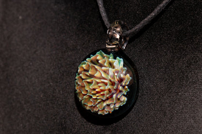 Dahlia Glass Art Pendant | Handcrafted Necklace Jewelry | Heady Glass Collectible