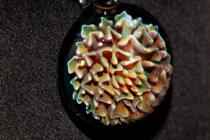 Dahlia Glass Art Pendant | Handcrafted Necklace Jewelry | Heady Glass Collectible